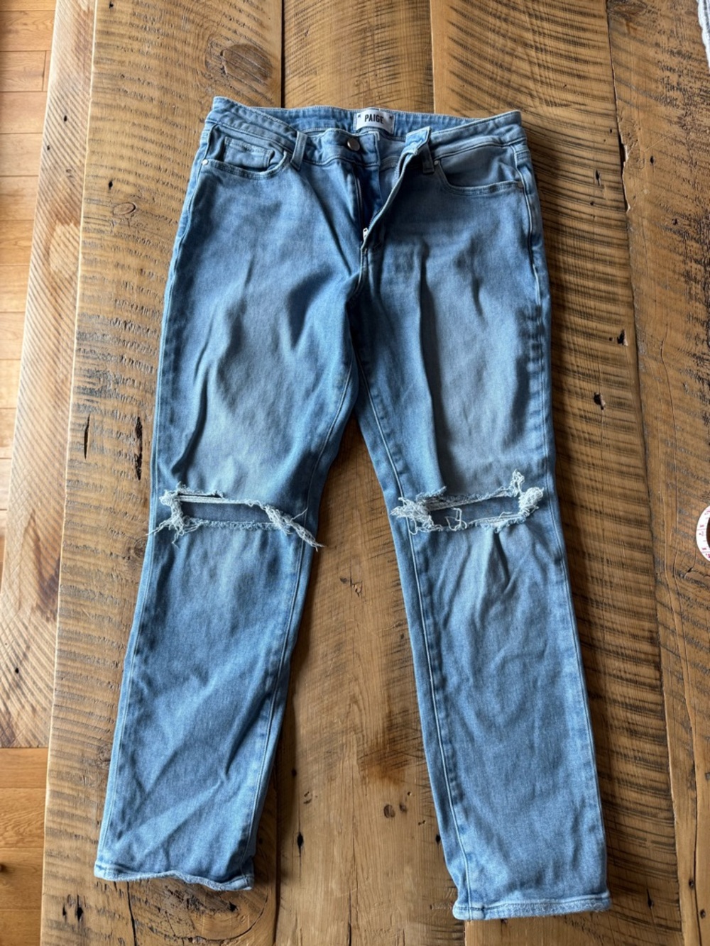 PAIGE Light Blue Distressed Women Jeans